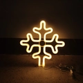 Warm yellow snowflake neon sign with USB connector for festive holiday wall decoration - Warm White Snowflake