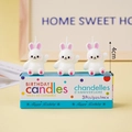 Three-piece set of cartoon bunny birthday candles in a colorful polka dot gift box - Korean Style White Rabbit / 3pcs / White