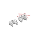 Silver stainless steel bow pendant measuring 16mm by 13mm for DIY jewelry making - 16*13mm Standard Bow 1.7mm Single Hole / Steel