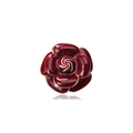 Broche camélia rouge foncé élégante avec finition en émail doré et texture métallique - Rouge foncé avec bord doré Camélia