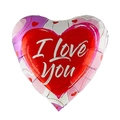 18-inch heart-shaped foil balloon with I Love You print for Valentine party decoration - 18 Inch Love Heart F3422