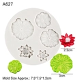 White silicone mold for lotus flowers and leaves with dimensions 7.5x7.5x1.2cm - 1# (Lotus/Leaf) / Gray