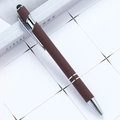 Dark brown business stylus pen with matte rubber finish and silver metal clip design - Dark Coffee
