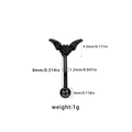 Piercing sopracciglio pipistrello nero in acciaio inossidabile con peso di 1g - Stile Pipistrello Nero (EY24120901-2)