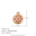 Medallion Pendant with Pink Zircon - Gold