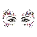 Multicolor holographic face rhinestones and teardrop eye jewels for music festivals - HF-056 Iridescent Purple Mix