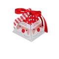 Christmas pyramid gift box with Santa Claus motif and red ribbon bow closure - Single Piece / S932 Red Santa (No Tag)
