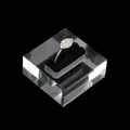 Golden marquise-cut crystal ring displayed on a clear acrylic block with black velvet - 4x4cm / Clear (Single Slot)