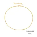 Minimalist stainless steel gold snake chain necklace with lobster clasp and extender - 2mm/38+5cm / Gold (YX15669)