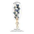 Handgefertigter Boho Blumen Schlüsselanhänger in Blau mit goldenem Karabinerhaken 26cm - Gelb Blau