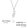 Silver flower branch necklace with purple and green enamel detailing on white background - Steel Color - Hawthorn