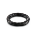 Anillo minimalista de acero inoxidable negro con textura de rejilla de diamante vintage - US 6 / Negro
