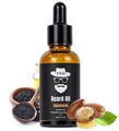 30ml sandalwood beard oil in brown dropper bottle with natural nut and leaf elements - 30ml Beard Oil (Sample)