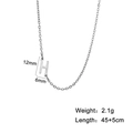 Silver stainless steel H-letter pendant necklace with 45+5cm adjustable chain - Letter H
