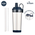 850ML Tritan Boba cup in navy blue with magnetic handle and straw cleaning brush - 850ml / Indigo Blue