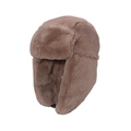Winter thermal faux fur trapper hat in brown with ear flaps and thick windproof lining - M(56-58cm) / Khaki