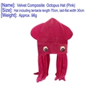 Divertente cappello a polpo in peluche rosso rosa per costumi da cosplay - Polpo / Cappello da Polpo Rosa