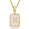 Pink Shell Letter H Style (With Chain)