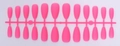 Detailed set of 24 rose pink matte almond false nails on a plastic runner frame - Matte Rose Pink (SDM-11)