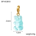 Light blue resin bear charm with golden hook, size 2.2x1.2cm, weight 2.0g for DIY jewelry - Sky Blue (BP1453B10)