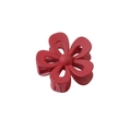 Close-up of red flower-shaped hair claw clip with a matte finish on white background - Hollow - Wine Red