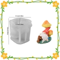 Silicone gnome mold riding mushroom for DIY candle making and garden ornaments - Gnome with Mushroom 002