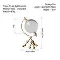 Modern gold tripod stand with crystal ball ornament for elegant home decor - Tripod Crystal Ball Ornament