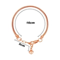 Minimalist rose gold snake bone bracelet with heart pendant and adjustable extension - Rose Gold (16cm+5cm)