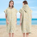 Hooded beach poncho towel with colorful swirl print and full zipper for adults - Sleeveless Zipper Style - Swirl