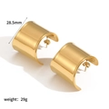 Orecchini a cerchio C larghi in acciaio inossidabile dorato 28.5mm stile moderno - 28,5 mm