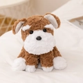 Brauner und weißer Schnauzer-Plüschhund aus weichem Fell in gemütlicher Umgebung - 23CM / Braun Weiß Schnauzer