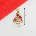 Christmas tree alloy pendant with red green rhinestones and pearls for DIY jewelry - 2# Christmas Tree