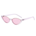 Fashionable cat eye sunglasses with transparent pink purple frames and tinted lenses - Translucent Purple Frame Pink Lens