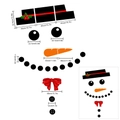 Detailed dimensions of snowman face DIY stickers including hat, nose, and eyes measurements - X012 Large