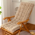 Langes Kaninchen-Plüsch-Sitzkissen in warmem Khaki mit gestepptem Gitterdesign für Komfort - 50*125 / Hellkaffee