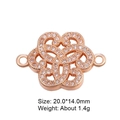 Rose gold Chinese knot connector with cubic zirconia for jewelry making, 20x14mm size - Rose Gold Celtic Knot Micro-Pave (L0025-C)