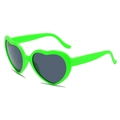 Neon green heart-shaped sunglasses with dark lenses for trendy summer fashion looks - Green