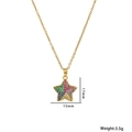 Goldene Stern-Halskette mit buntem Zirkonia-Anhänger und detaillierten Maßangaben - Bunter Zirkonia (8886-1) / Gold