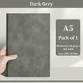 Dark grey A5 premium nubuck leather notebook with 160 lined pages for business use - Dark Gray
