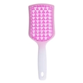 Entwirrende Haarbürste mit rosa-weißem Farbverlauf, hohlem Design und Massageborsten - Gradient Matt Traubenviolett