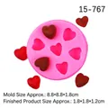 Roze siliconen vorm met 6 hartvormige holtes voor chocolade en bakken - Stijl 1 (15-767) / Roze