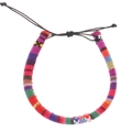 Bohemian handmade colorful braided friendship bracelet with adjustable black pull string cord - 06 Multicolor Style (11223)