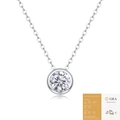 Collana in argento S925 con moissanite taglio tondo e certificato GRA incluso - 1ct Moissanite con Certificato GRA