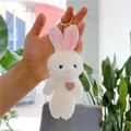 White Rabbit With Golden Buckle & Pink Heart