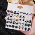 Set di 20 paia di orecchini a lobo per Halloween con motivi zucca, fantasma e ragno - Collezione Mista Multi-Forma (E0260-1)