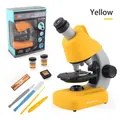 Kids STEM educational science microscope kit in bright yellow with 1200x magnification - Portable Set / Yellow