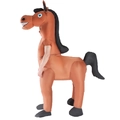 Funny inflatable horse costume for adults, brown finish with black mane and tail - Walking Horse / One Size