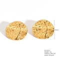 Orecchini a perno in acciaio inossidabile 304 placcato oro 18K a disco tondo martellato - E664-05(Disco Martellato)