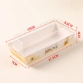 Rectangular disposable sandwich box with transparent lid and cartoon prints 19x8.5x6cm - Large Rectangular Yellow Bear