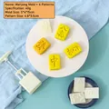 Press-type mahjong pastry mold set with four interchangeable pattern plates for mooncakes - 40g Mahjong (1 Mold 4 Stamps)